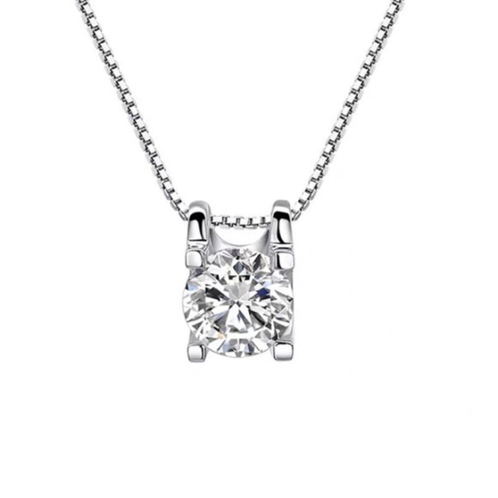 Sterling Silver White zircon necklace
